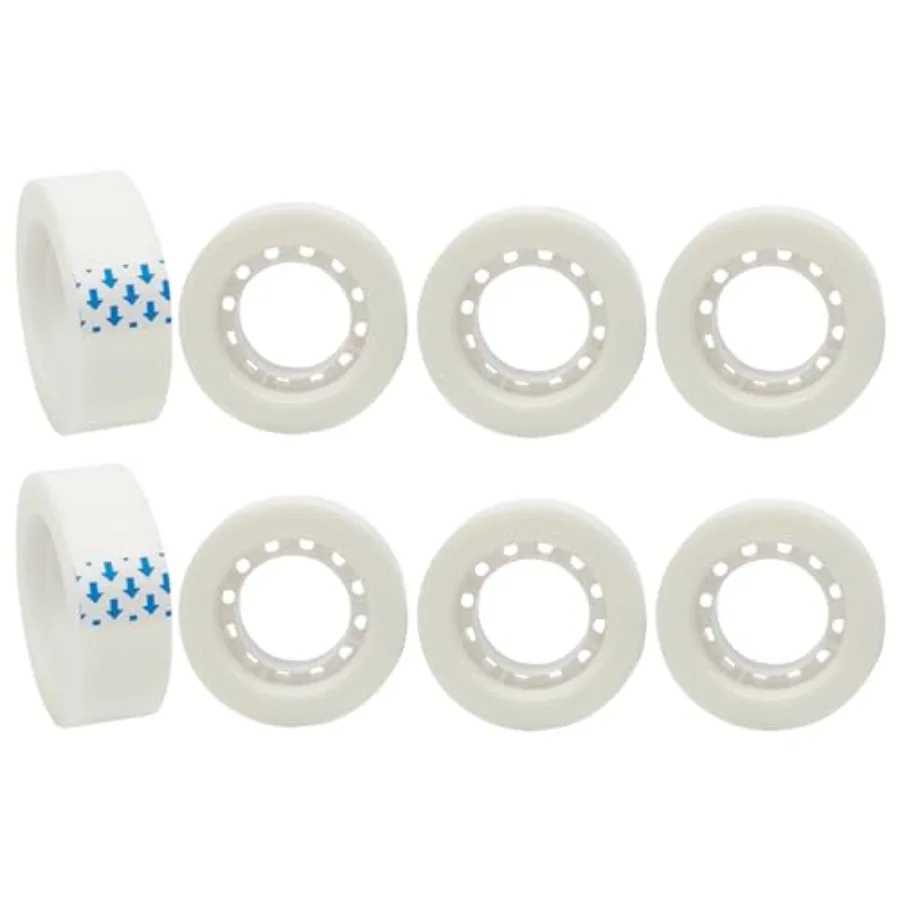 

8 рулонов невидимой матовой ленты для диспенсера, ширина 0,7 дюйма, длина 27,3 ярда, идеально подходят для упаковки подарков, рукоделия, дома, школы и офиса.