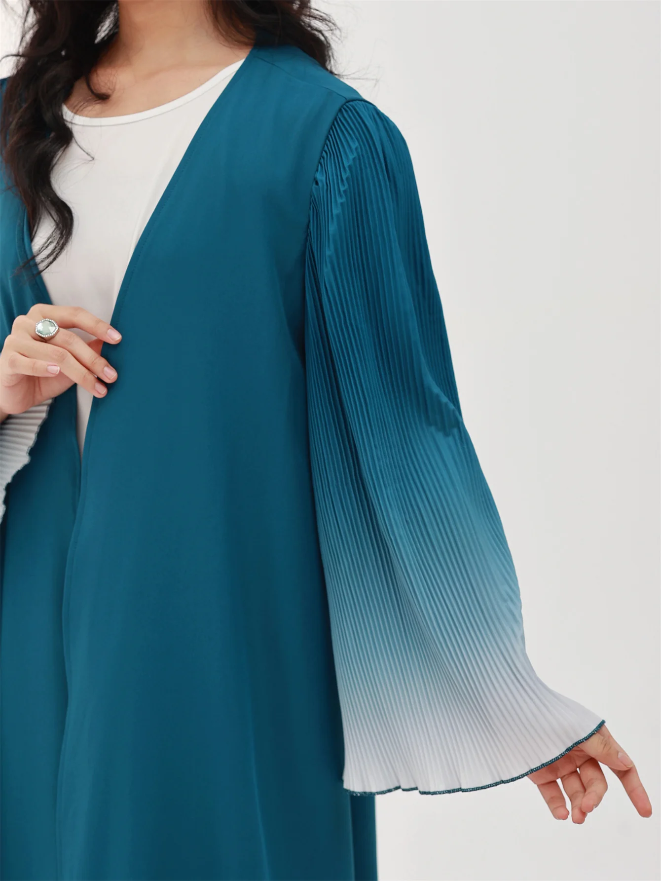 Abaya musulmane à manches évasées pour femmes, abayas arabes décontractées, caftans turcs, robes maxi islamiques, jilbabs du moyen-orient, devant ouvert élégant