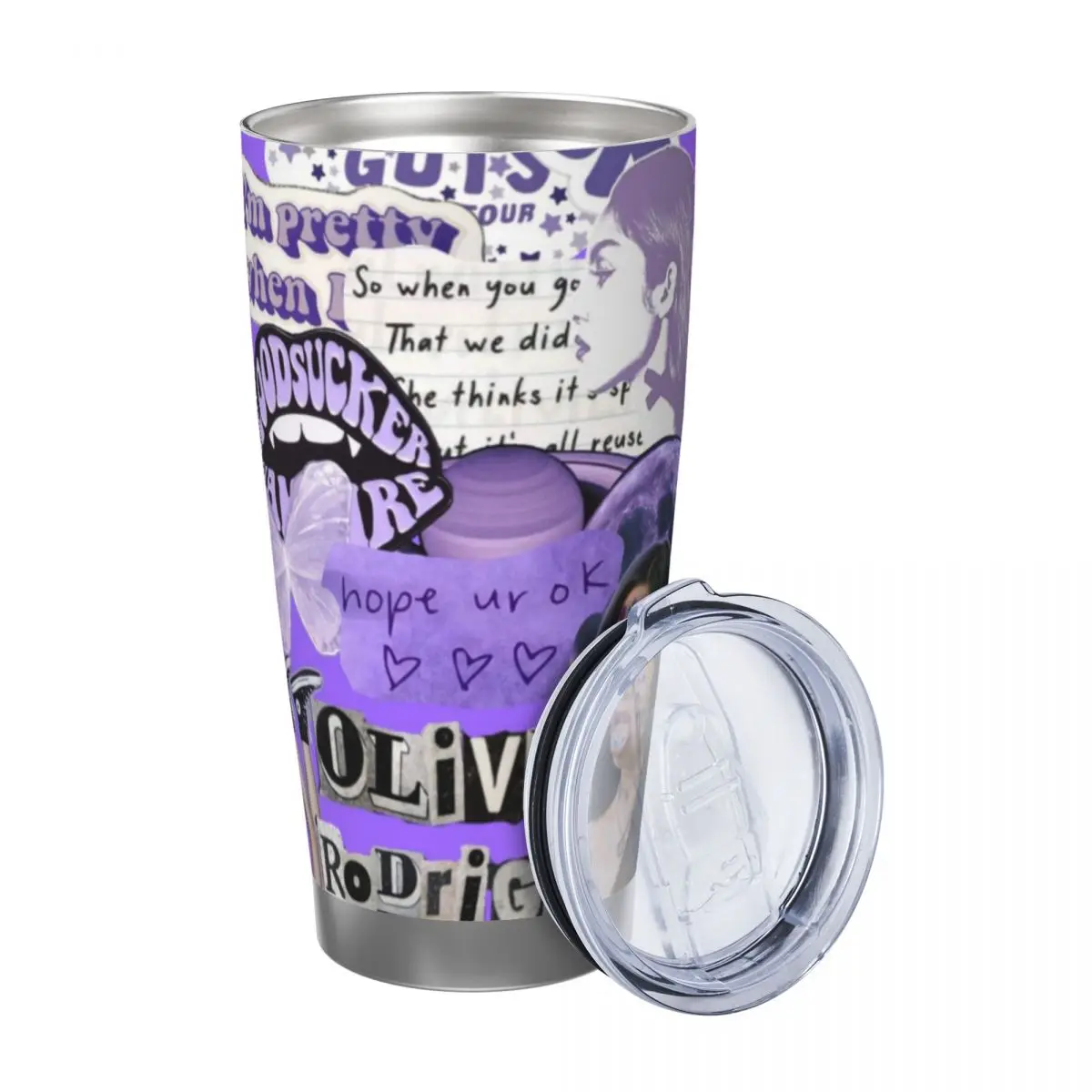 Olivia Vampire Rodrigos Sour 20oz Stainless Steel Car Mug Straw Thermal Iced Travel Cup Vacuum Insulated Coffee Hot Cup