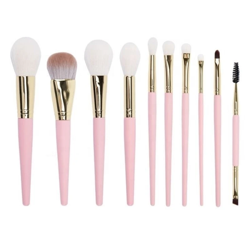 Professional 10Pcs Makeup Brush Set Soft Bristles Including Powder Brush Foundation Brush For Face Eyes And Beauty Tools