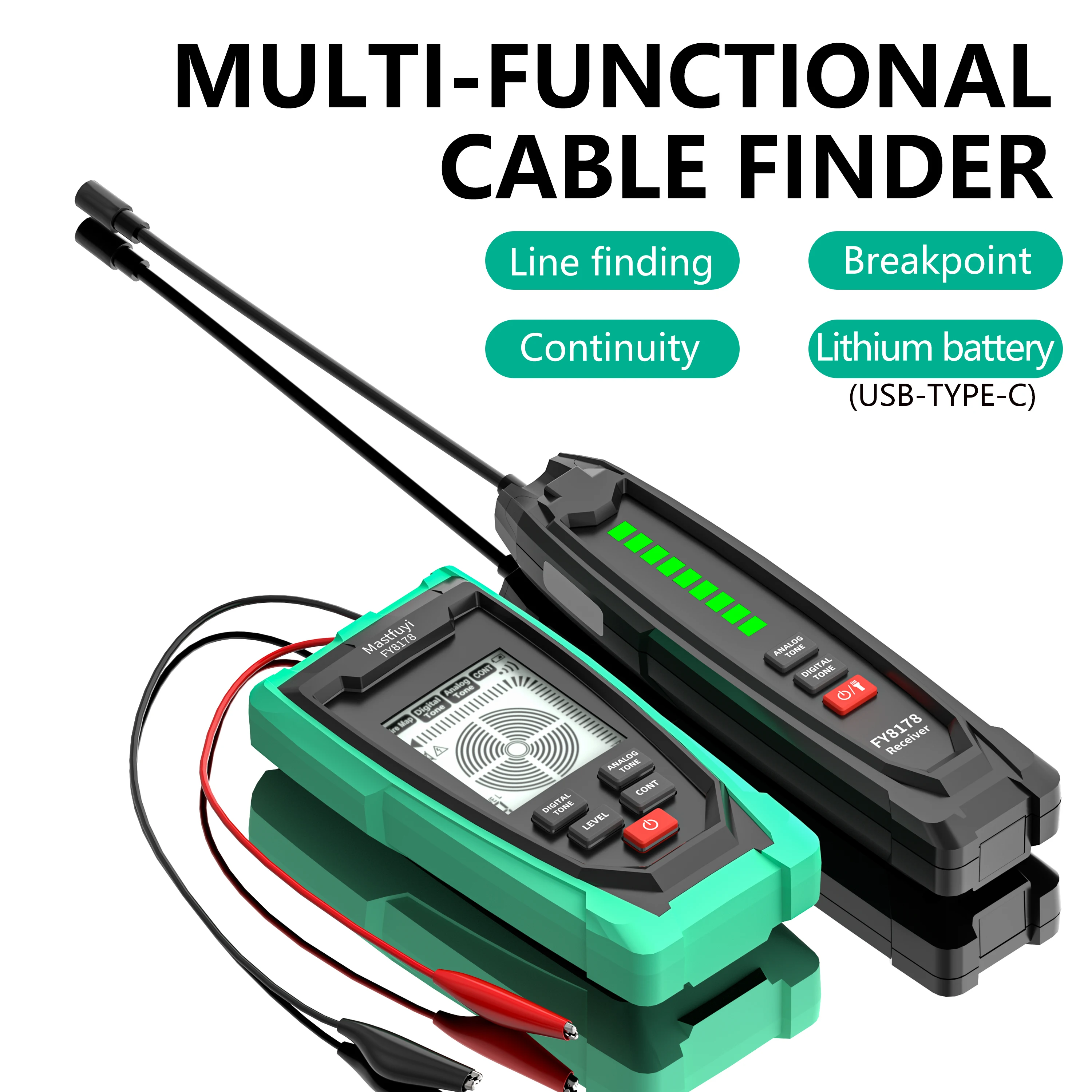 MASTFUYI Underground Cable Tester Multi Functional Wall Electrician Handheld Cable Finder Professional Cable Finder FY8178