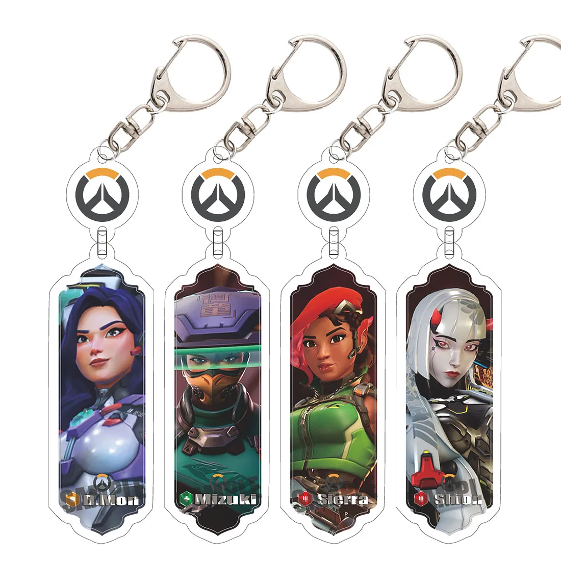 Anime D.Mon Overwatch 2 Sigma Zarya D.Va Sojourn Tracer Kiriko Ana Ashe Cassidy Genji Pharah Lúcio Juno Chibi Acrylic keychain