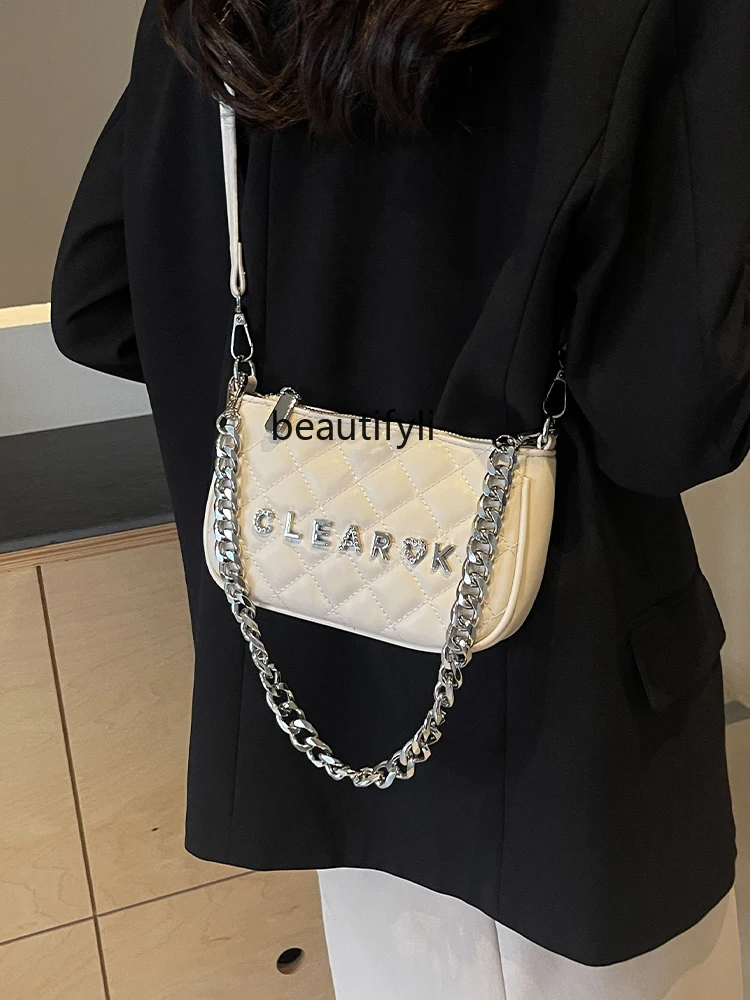 

Высококачественная сумка с ромбовидной цепочкой, НОВАЯ шикарная сумка через плечо в стиле Шанель, простая универсальная модная сумка-мессенджер