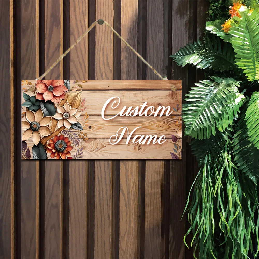 Hermosas señales de puerta con nombre personalizado para decoración de jardín, letreros de placa de flores, placa de jardín personalizada para decoración de dormitorio, 1 ud.