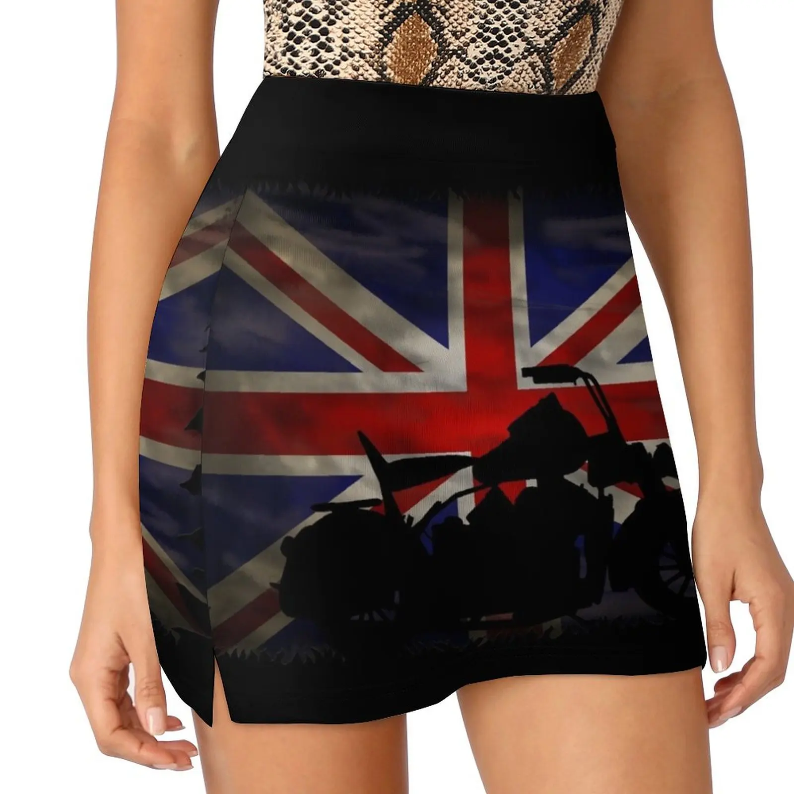 

Vintage Biker British Flag Motorcycle Union Jack Mini Skirt skirt skirt korean style clothing