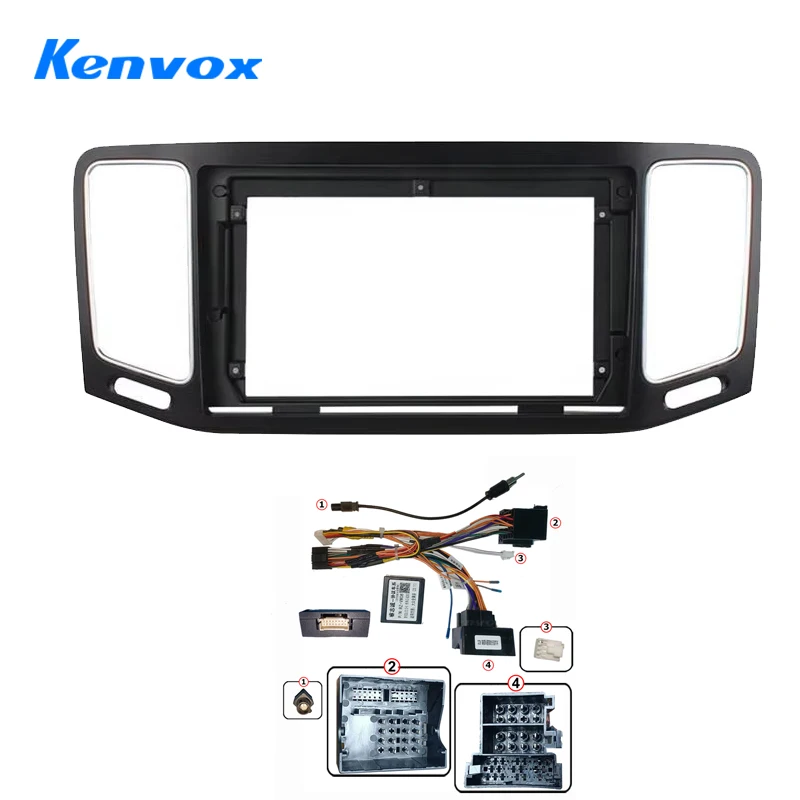 Car Android Radio Frame Fascia For Volkswagen VW Sharan 2012-2018 2Din DVD GPS Stereo Audio Face Panel Harness Power Cable