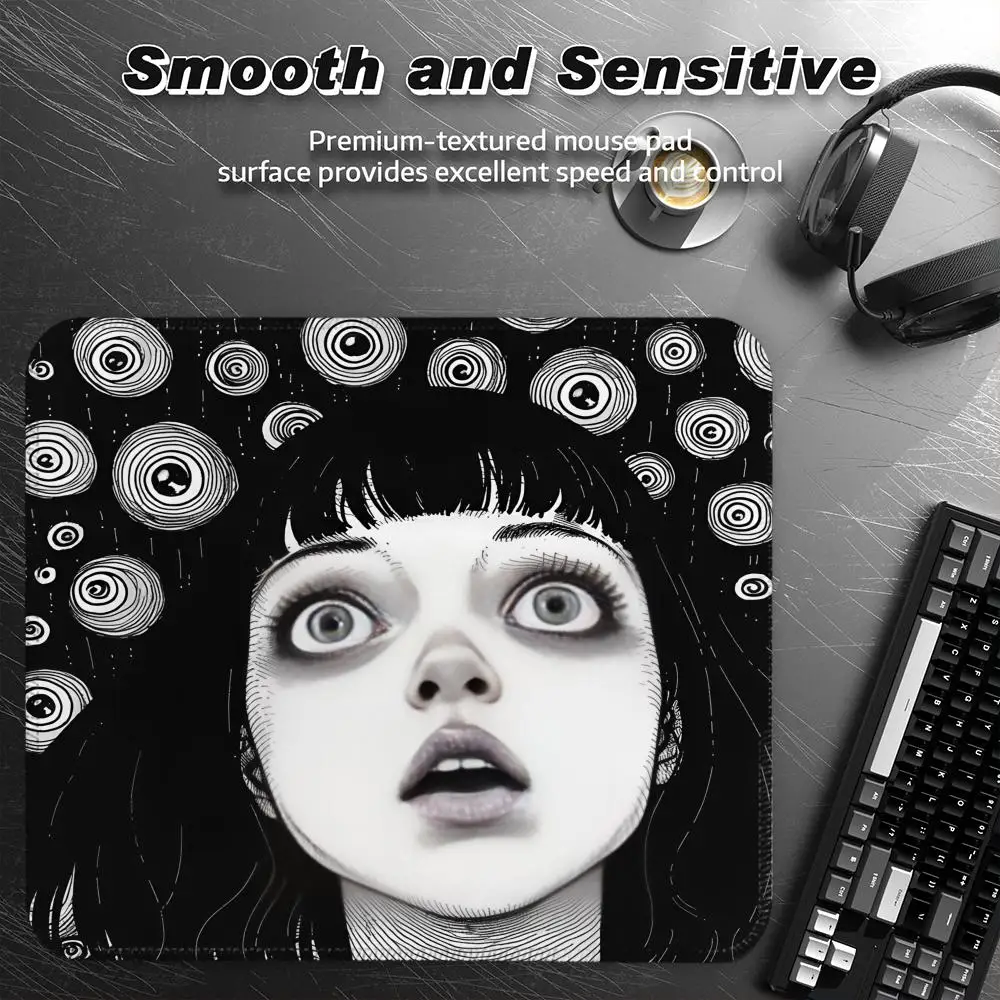 

Коврик для мыши Junji Ito, аксессуары для офиса, игровой маленький коврик для мыши, настольный коврик, офисный коврик, коврики для геймеров, аниме-гаджеты, компьютерные гаджеты