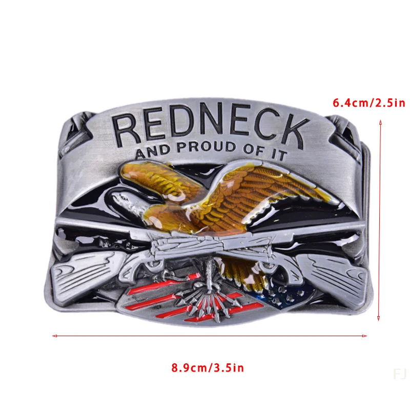 [YU]Western Steer Eagle Platinum Color Beauty Cowboy Rodeo Style Belt Buckle