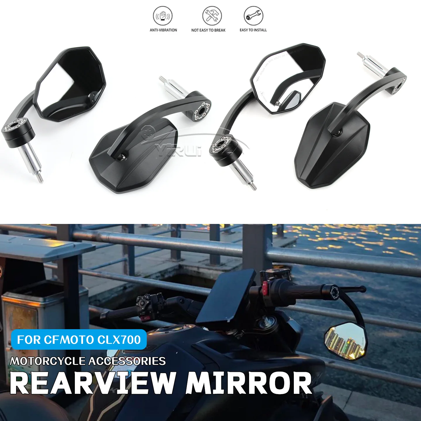 Motorcycle Bar End Mirror For CFMOTO CLX700 CLX700 CLX700 CLX700 CLX 700 CLX 700 Handlebar End Side Rearview Mirrors Wide Vision