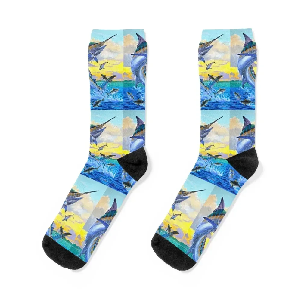 Busting Marlin Socks with print Christmas cotton cycling Socks Women Men's