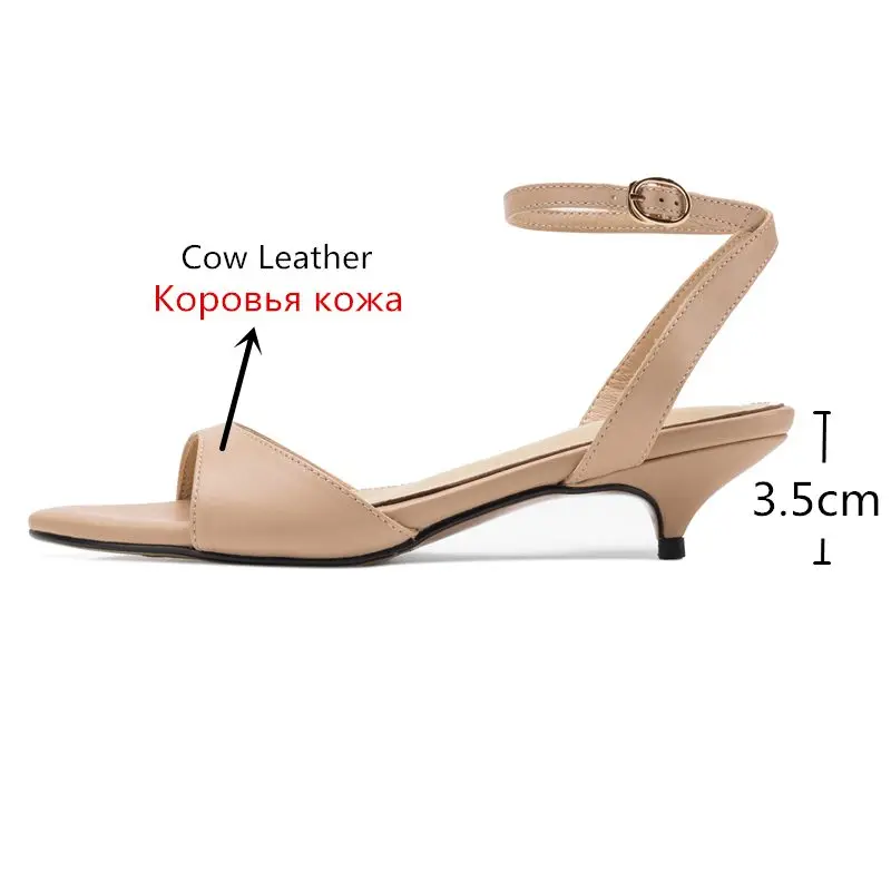 MORAZORA Size 35-43 Full Genuine Leather Sandals Women Shoes Mid Heels Brand Fashion Summer Sandals Ladies Party Wedding Shoes view 6