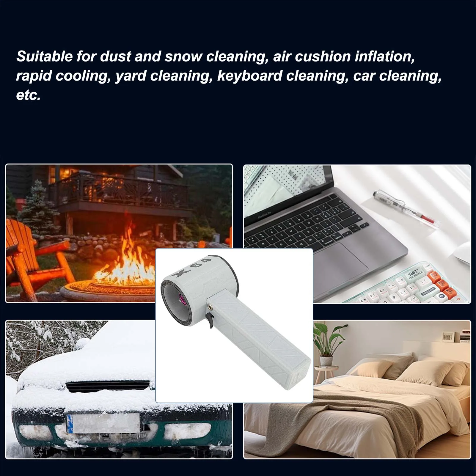 Dry Blower 1400g Thrust Stepless Speed Regulation Handheld Turbo Fan Blower for Cleaning Inflation Cooling  Blower