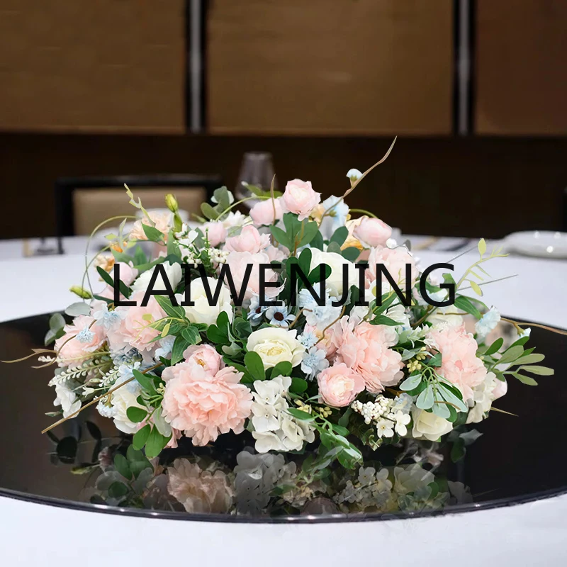 

Hotel Round Table Artificial Flower Restaurant Banquet Turntable Middle Decorative Dining Table Decoration Flower