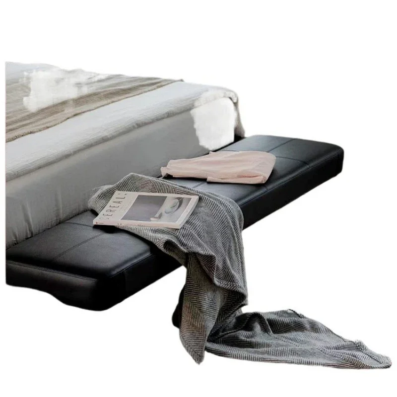 

Modern Italian style, simple bedside stool, soft bag shoe changing stool, minimalist stainless steel long dining stool