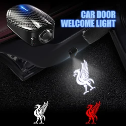 2pcs For Liverpool Logo Jaguar Land Rover MG Skoda Universal Wireless Car Door Charge Led Projector Lights Welcome Lights