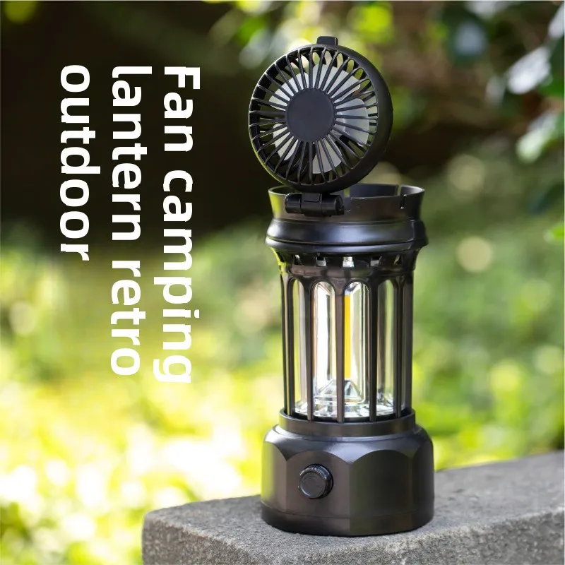 

Multi-functional portable fan camping light double-row COB high-brightness camping folding fan light