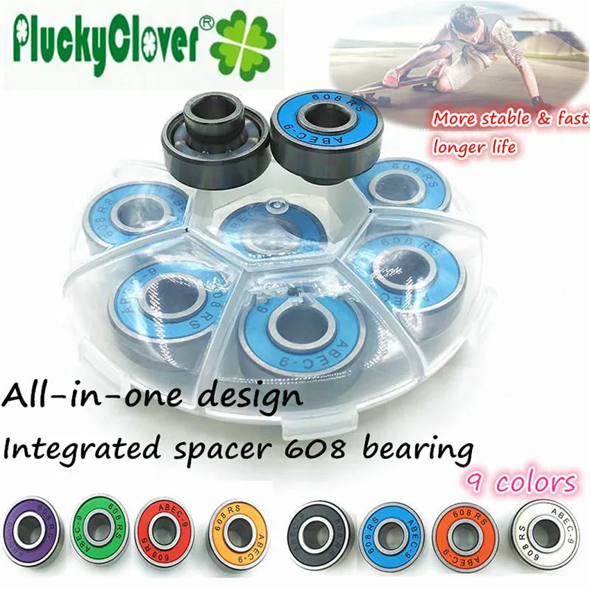 Skateboard Bearing 608rs Abec9 Integrated spacer Longboard Double Rocker Dance Fish Drift board Electric Skateboarding Bearing