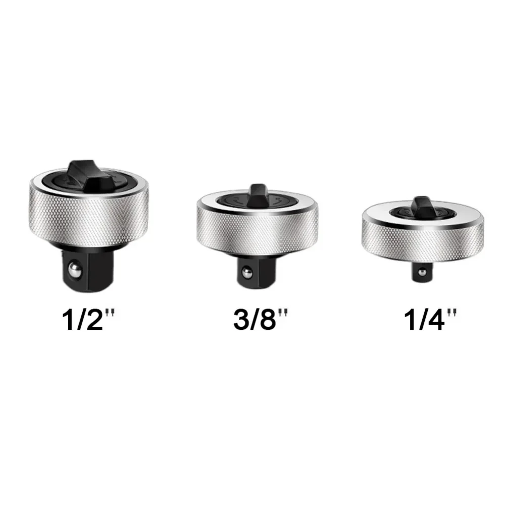 Chave de Soquete Mini Catraca Reversível de 1/4, 3/8 e 1/2 Polegadas, Portátil e Rotativa de Aço para Palma da Mão