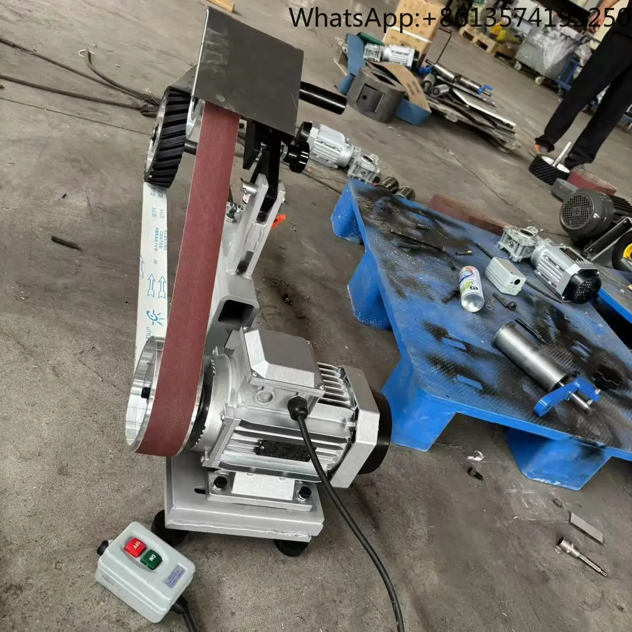 Industrial Variable Speed Belt Grinder for Knife Sanding Core Motor Gearbox Bearing Components New Metal Polishing Machine