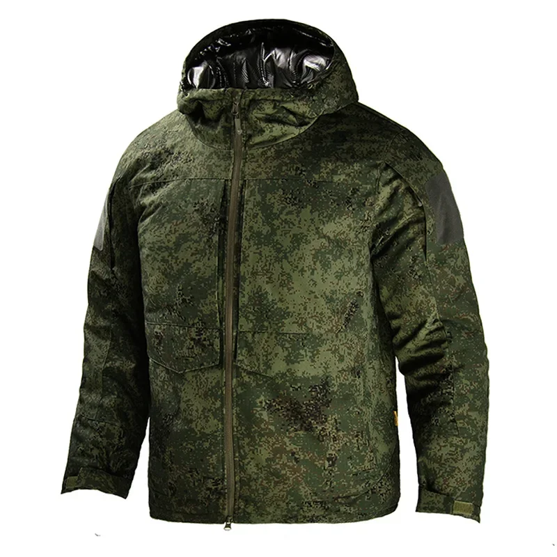 Heat Reflective Warm Camouflage Jacket Mens Tactical Windbreak Hooded Training Coats Outdoor Combat Cotton-padded Clothes Thick