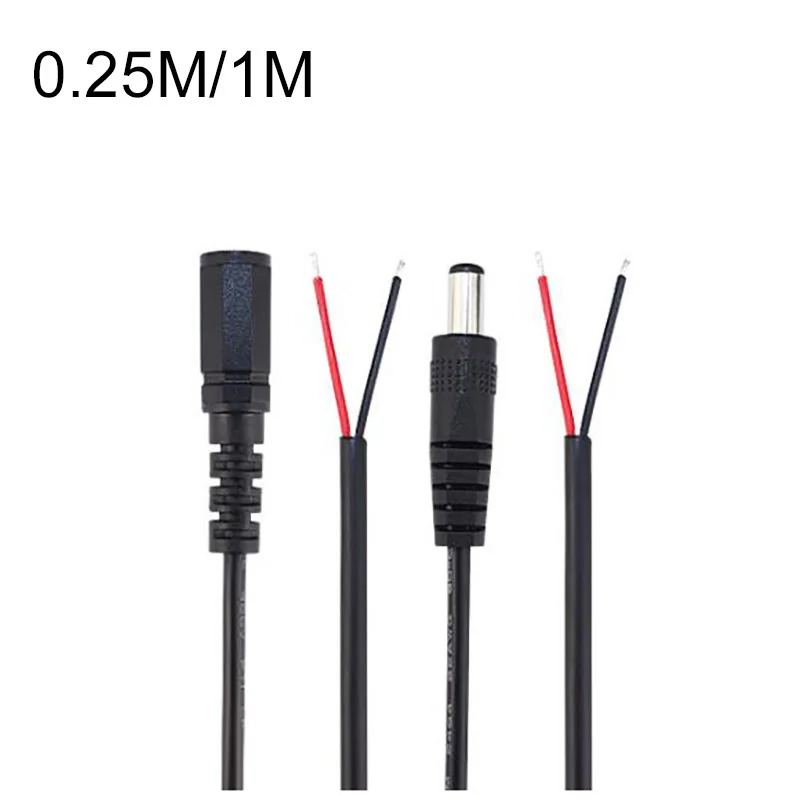 0.25M/1M 12V DC Male Female Connector Wire Power Supply Cord Extension Cable for CCTV LED Strip Light Adapter 5.5*2.1mm Cords A4