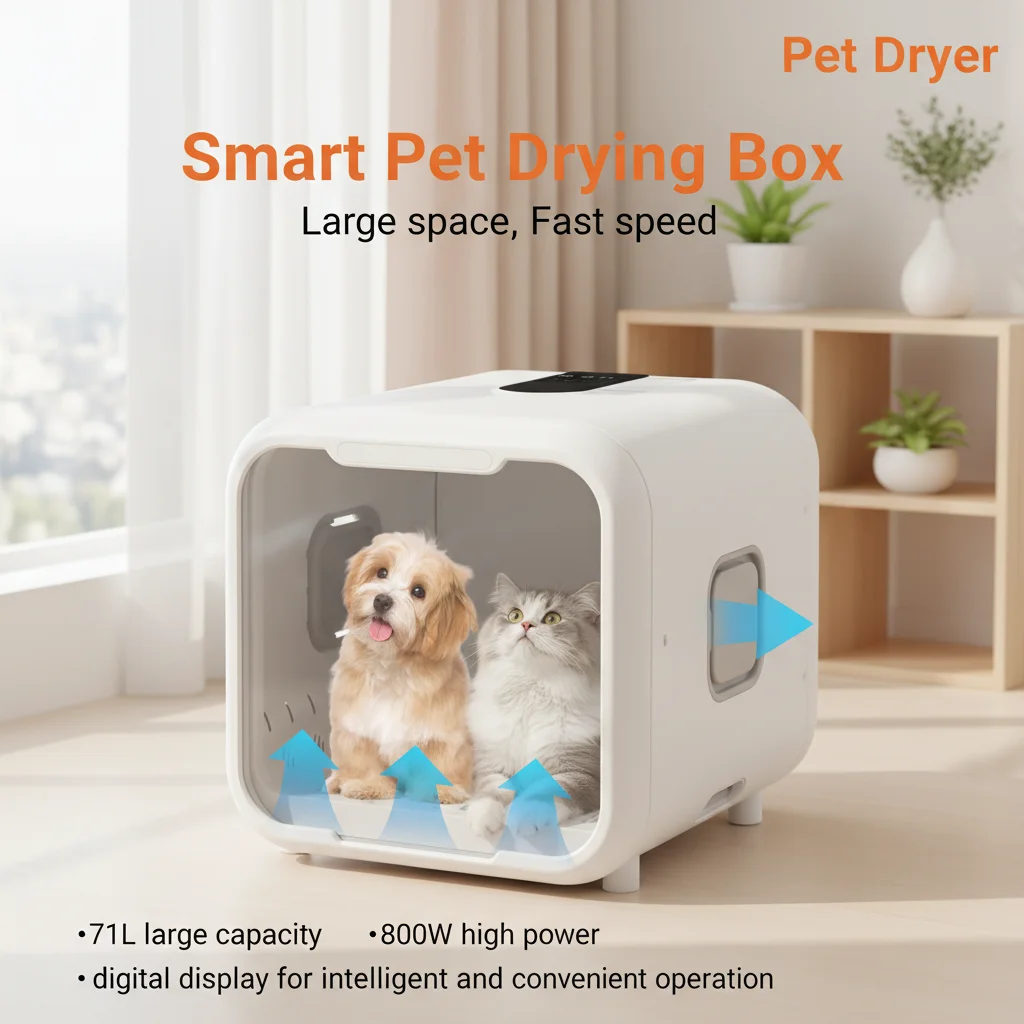 

Коробка для сушки домашних животных, 71 л, фен для ухода за домашними животными, сушилка для домашних животных, 1-4 шестерни, регулируемая температура 25-40 ℃