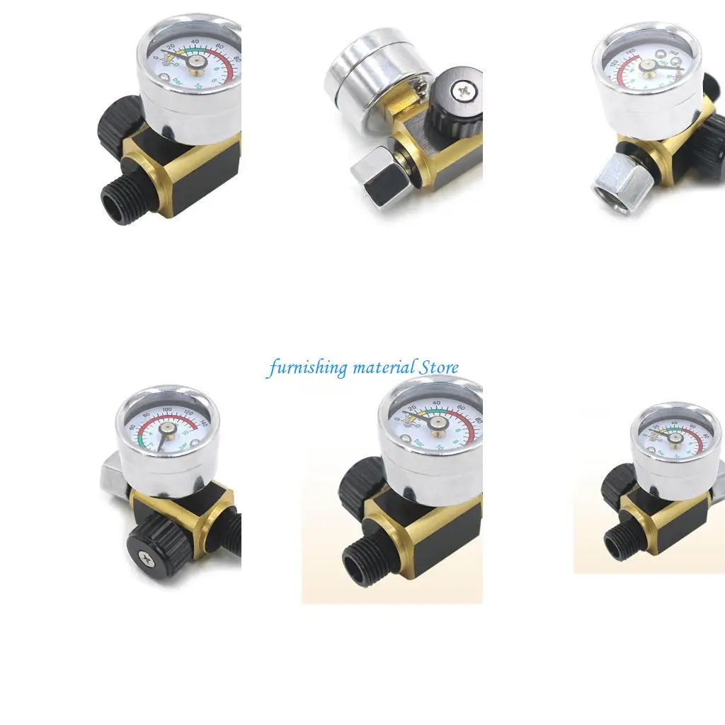

Y5GD 1/4” Guns Air Pressure Regulator for w/ Pressure Gauge Oil Water Separator Portable Pneumatic Tool Adapter for Fac