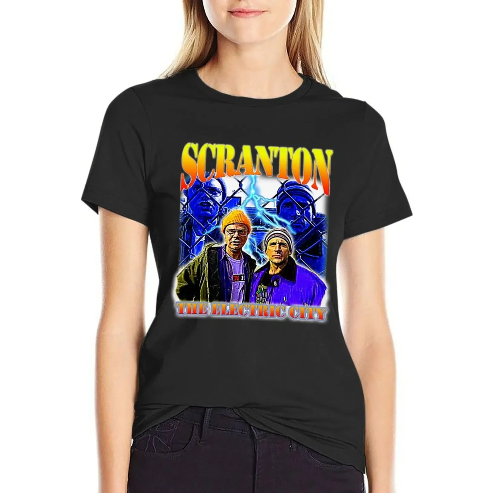 Scranton The Electric City T-shirt graphics cute clothes tops plain t shirts for Women