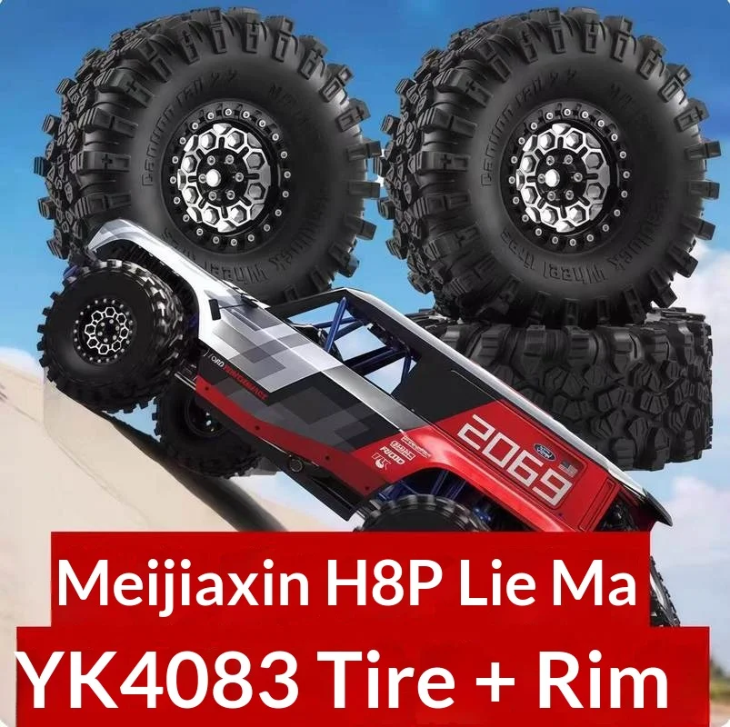 1/8 Mjx H8p Yk4083 Upgraded Tires And Wheels 1pc/4pcs Axial Poisonous Lizard Axp8 Climbing Car Tires And Wheels