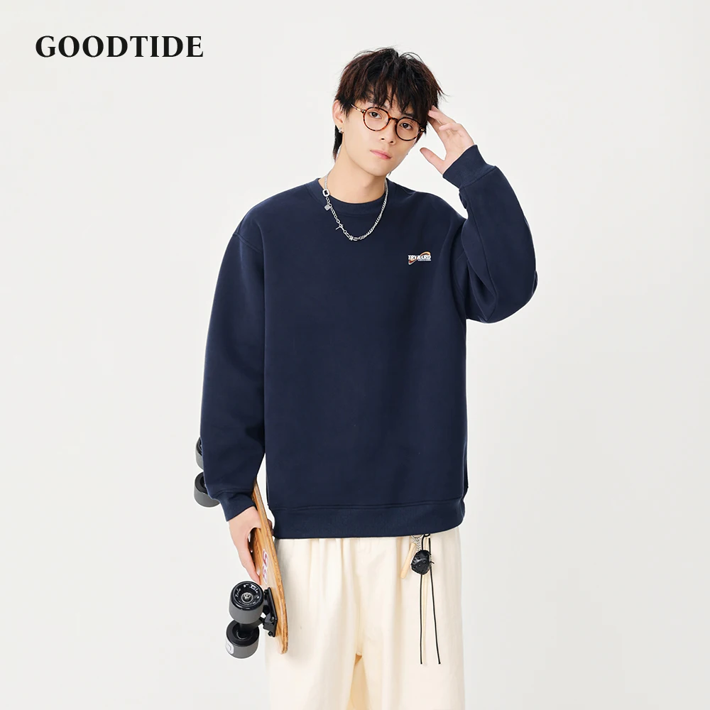 

Fashion Men's Casual Crew Neck Sweatshirt 2025 Winter New Logo Print Comfortable Soft Long Sleeve Pullover Top