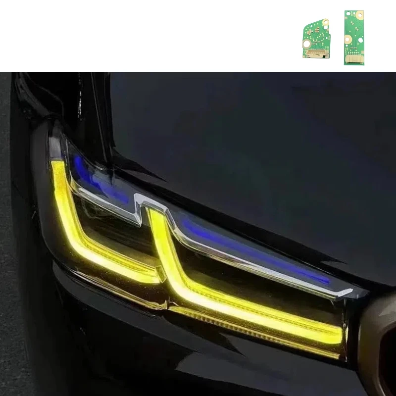 Yellow Headlight DRL Module Angel Eye LED Board 23508301 23508302 For BMW G30 G38 LCI 2020 2021 2022 2023