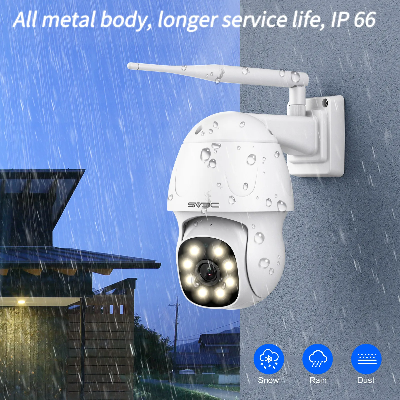5MP Wifi Security PTZ Camera, SV3C Outdoor Wireless Home Surveillance CCTV, AI Human Detect,Color Night Vision,Metal Shell,Onvif