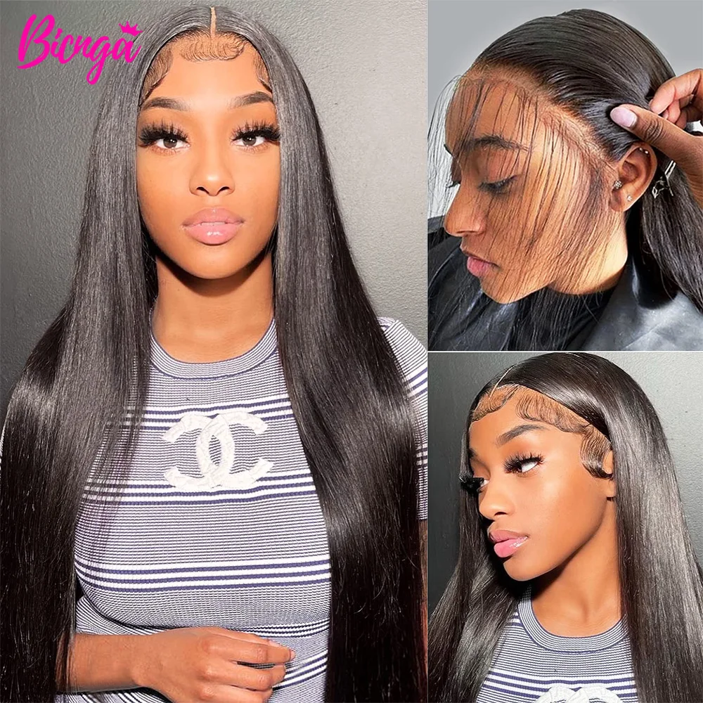 13x4 Straight Lace Front Human Hair Wig Pre Plucked Brazilian Human Hair Wigs for Women Long Thick Hair Wig