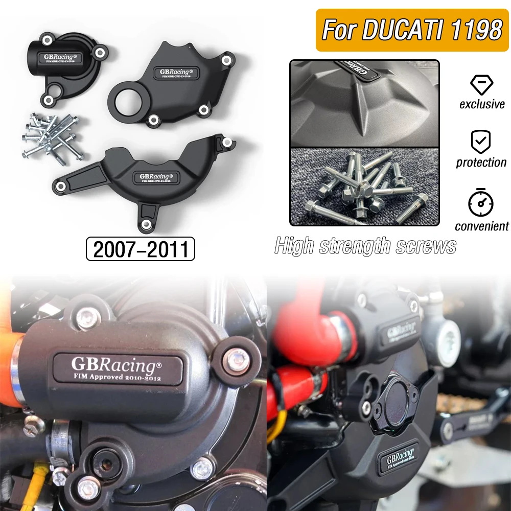 مناسبة ل DUCATI 1198 2007-2011 على الطرق الوعرة دراجة نارية تعديل غطاء المحرك مجموعة الغطاء الواقي