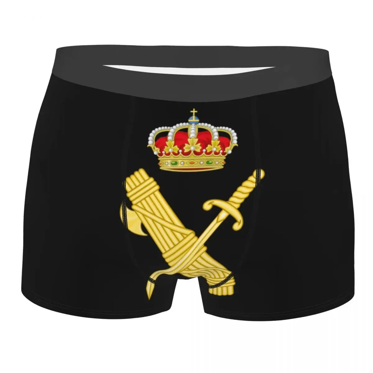 Custom Emblem Of The Spanish Civil Guard Boxers Shorts Panties Male Underpants Stretch Spanish Coat Of Arms Briefs Underwear