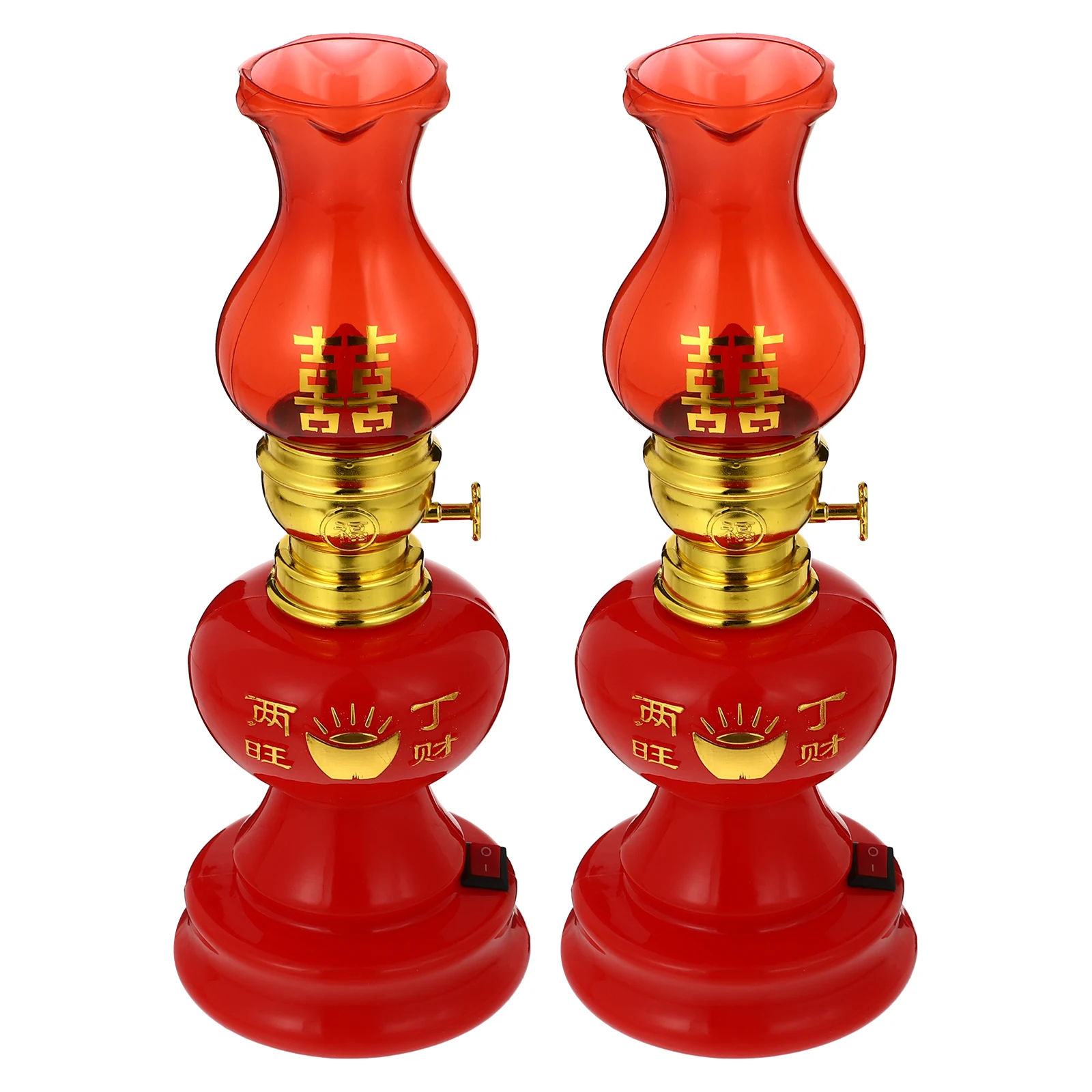 

1Pair Wedding LED Lamp Chinese Traditional Flameless Electric Retro Decorative Light Romantic Table Scene Ornament