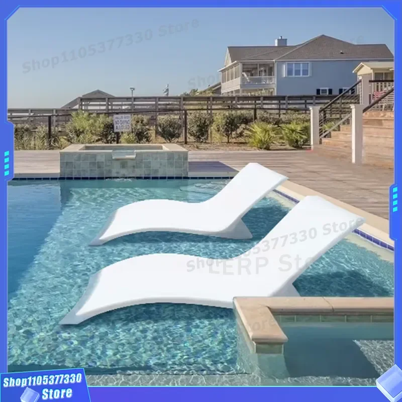 Wavy Plastic Beach Lounger Outdoor Seaside Sunbed Hotel Poolside Leisure Chair Lazy Lying Recliner for Vacation Relaxation