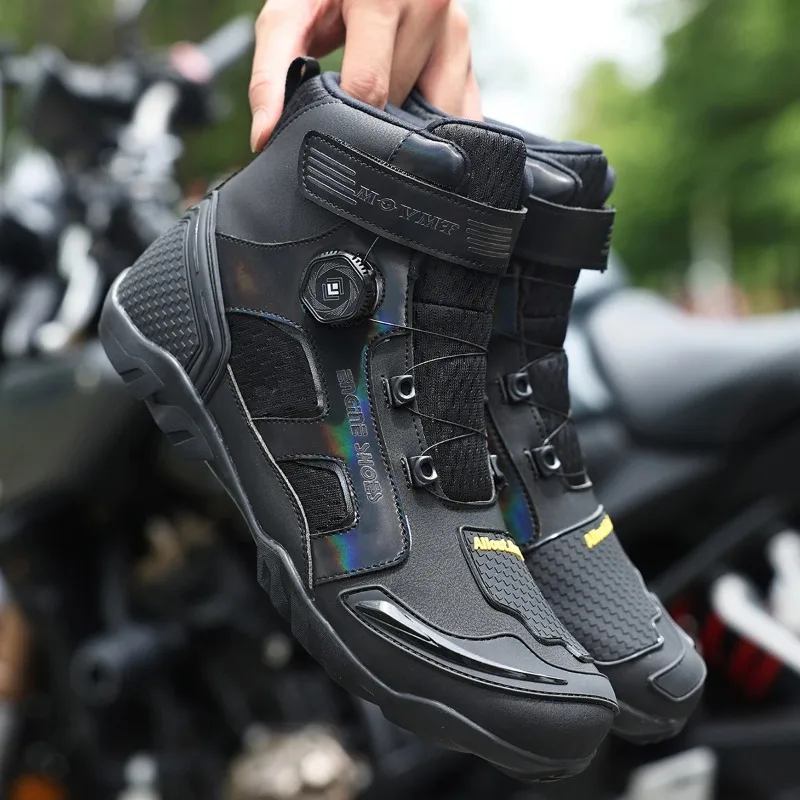 

New motorcycle riding boots men's and women's boots anti-drop waterproof locomotive shoes off-road racing track rally shoes