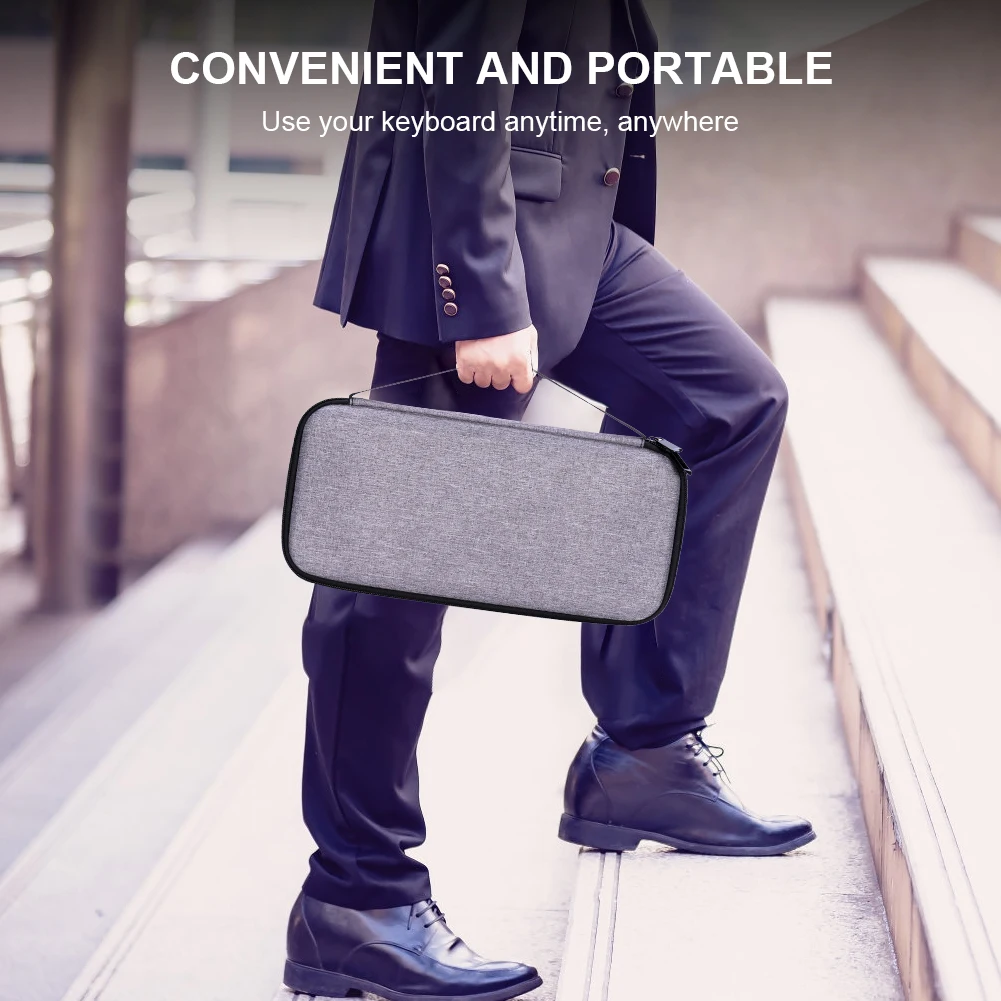 Hard Shell Carrying Storage Bag Double Zipper Travel Carry Case Shockproof Dustproof Accessories for Logitech MX Mechanical Mini