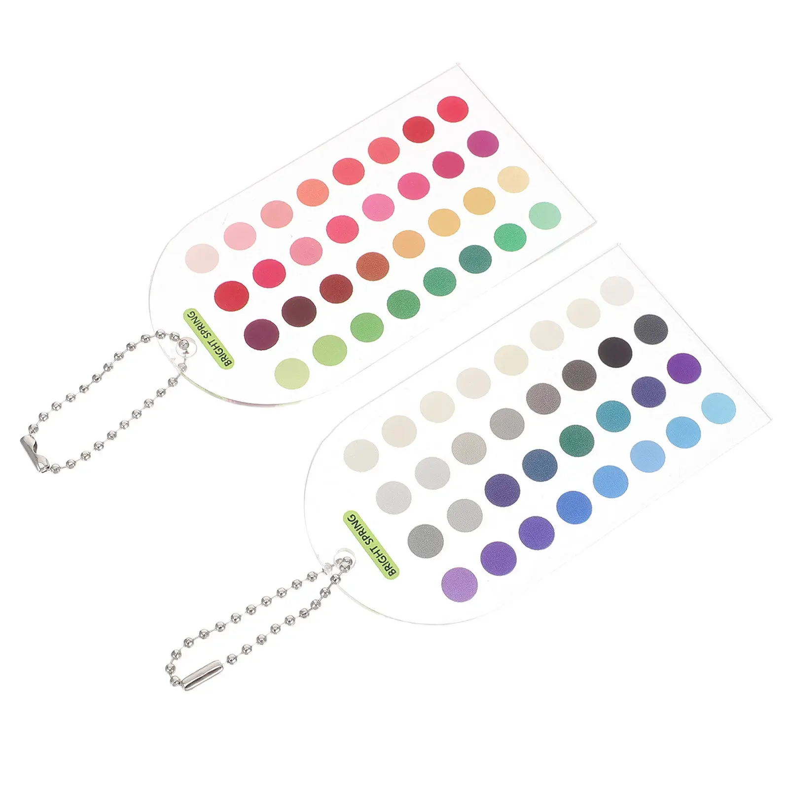 2Pcs Color Analysis Template Cards Seasonal Color Palette Guide Portable Beaded Chain Makeup Outfit Coordination Tool Fashion
