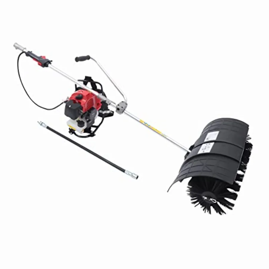 

52CC 2-Stroke Gasoline Engine Artificial Turf Vacuum Snow Shovel for Driveways Lawns Pavements Golf Courses Power Broom with Du
