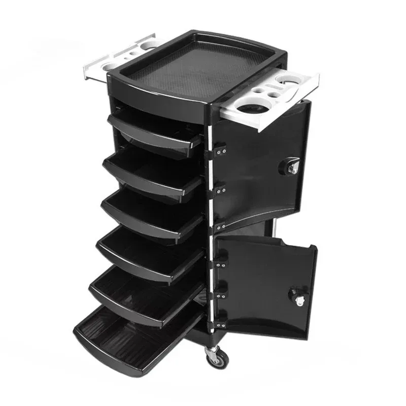 & Dust-Proof Salon Tool Cabinet Creative Barber Shop Salon Trolleys Modern Hairdressing Cart with Lock Salon Perming Tool Trolle