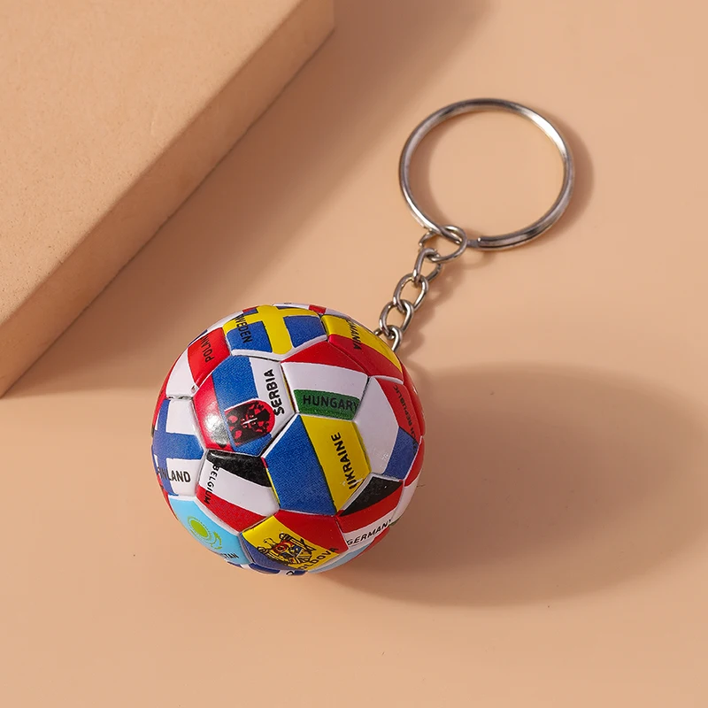 Aihua 1Pc 3D Simulation Sport Fußball Anhänger Schlüsselbund Länder Ball Flagge Schlüssel Kette Für Fans Auto Tasche Rucksack Zubehör – Detail 5
