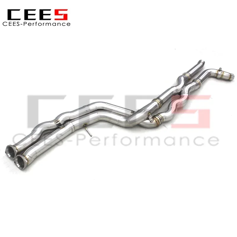 CEES طول متساوي منتصف pipe70MM الأنابيب لسيارات BMW M2C/M2 المنافسة S55 F87 3.0T 2018-2023 الفولاذ المقاوم للصدأ الأساسي اللون سلك الرسم