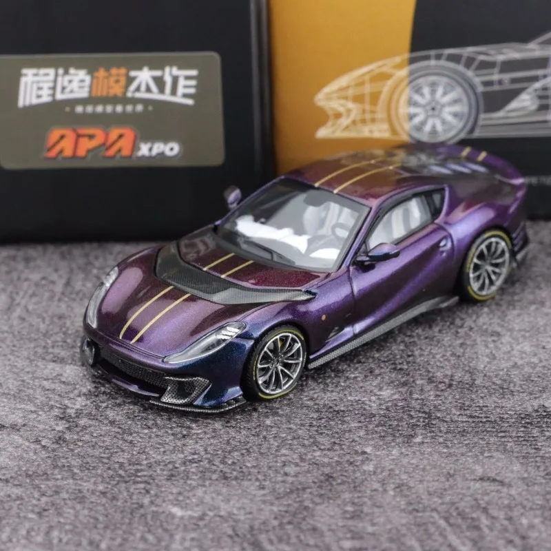 รถของเล่น TOC Fuleme 1/64 812C สีม่วงสดใส ผลิตจากโลหะผสม แบบหล่อขึ้นรูป ของสะสมสำหรับเด็กผู้ชาย ของขวัญคริสต์มาส