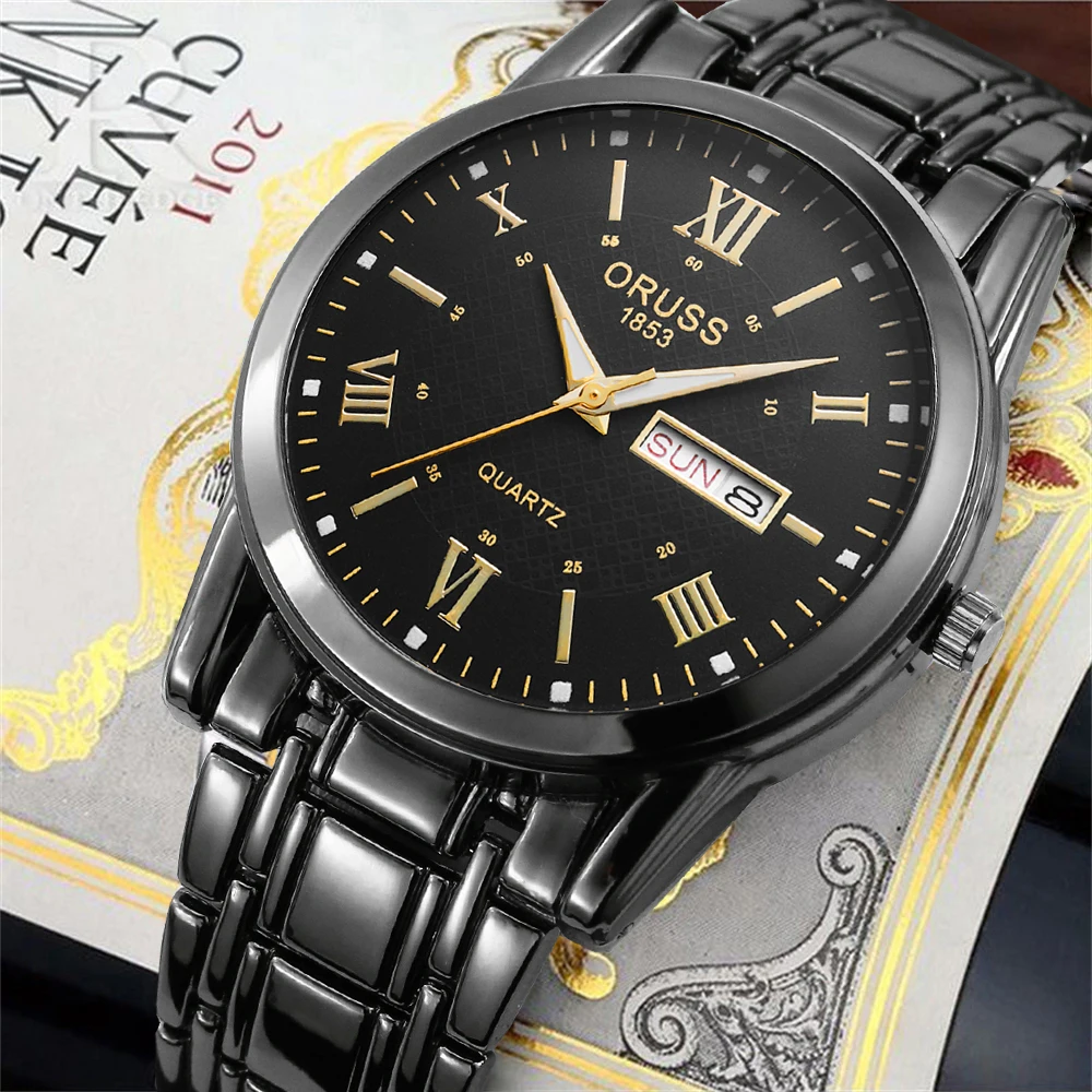 고급 분위기 남성 시계 트렌드 올 매치 신사 스틸 벨트, 캐주얼 개성 있는 청년 비즈니스 직장인 학생 와트