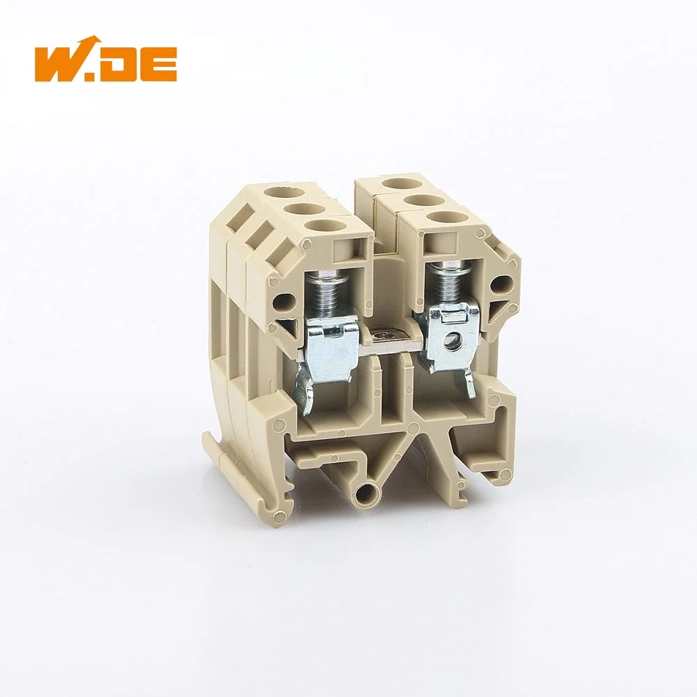 

SAK-10EN DIN Rail Terminal Block 10Pcs Heavy Duty Screw Connector 50A 800V AWG10-4 Electrical Wire
