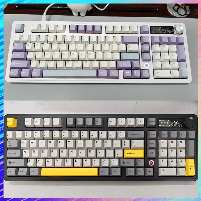 

AJAZZ AK980 V2 Gaming Mechanical Keyboard Tri-Mode Wired//2.4G/BT With Color Screen Full-Key Hot-Swap E-sports Office Keyboard