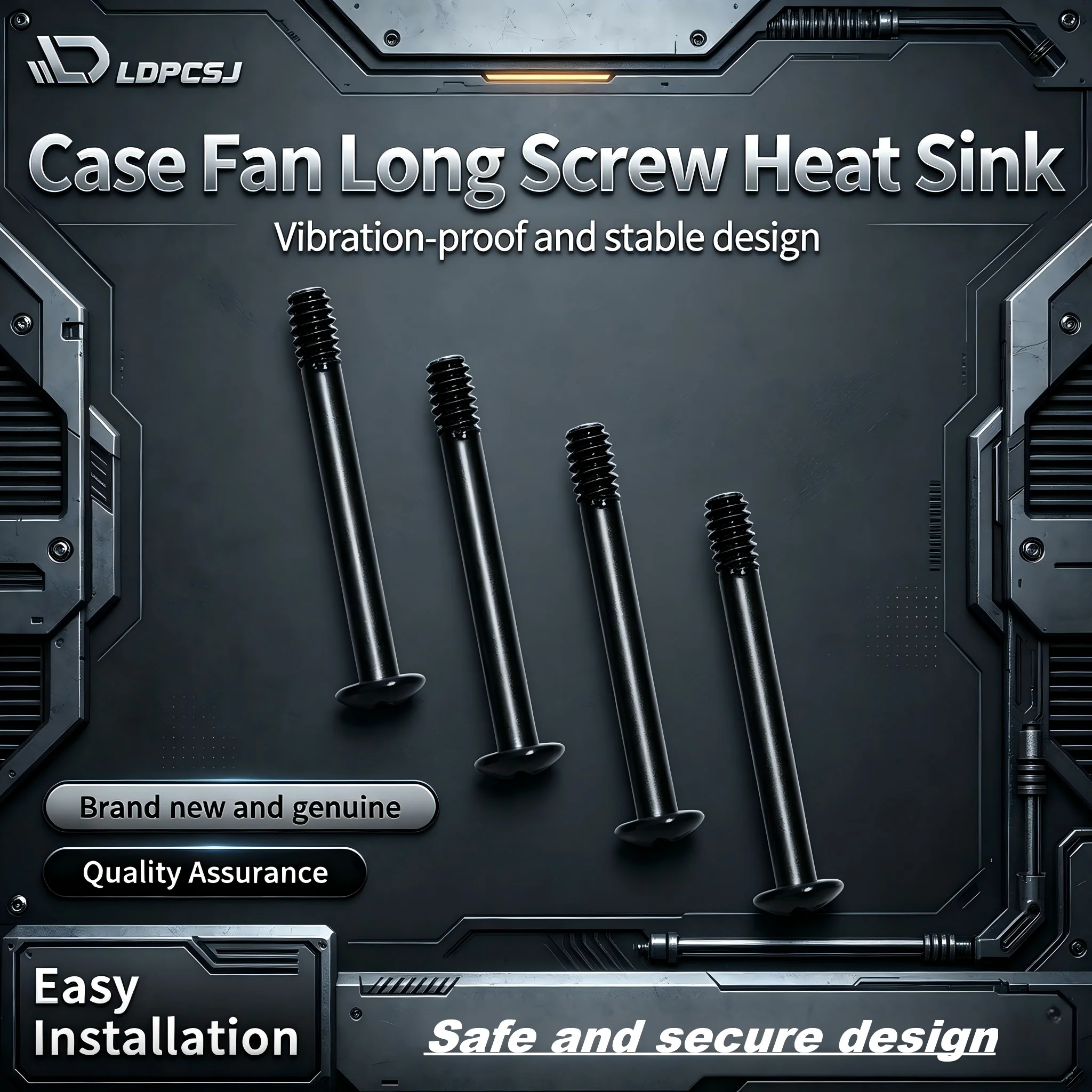 Ldpcsj PC Case Fan Long Screws, Computer Cooling Chassis Fan Screws, Vibration-Proof Radiator Screws for PC Fans, Multiple Quant