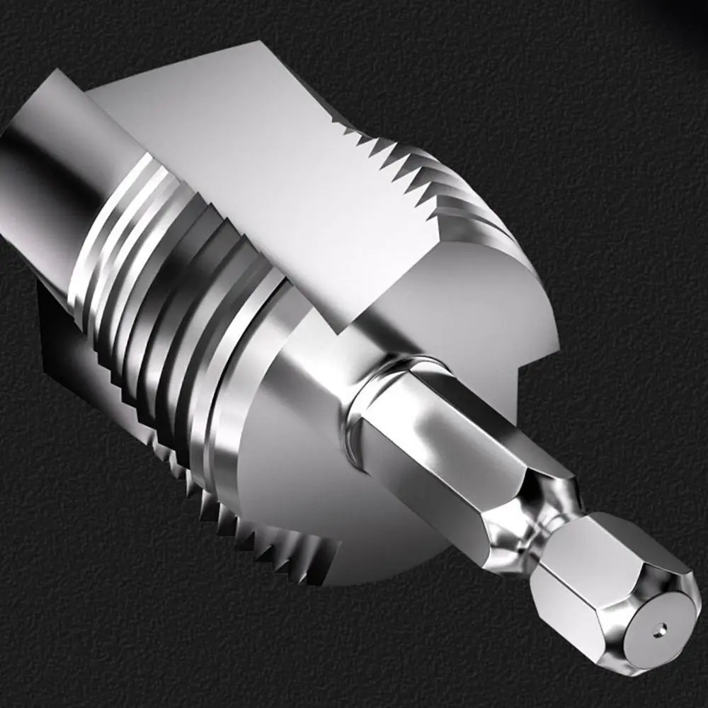 4 Point and 6 Point Tapping Drilling Expansion Drill Bit 3 in 1 Hexagonal Handle Thread Drill Bit Set Hole Opening Punching